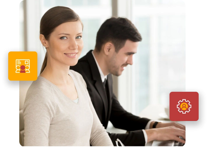 Frau arbeitet mit der Mitgliederverwaltung für Verbände der MTH Software