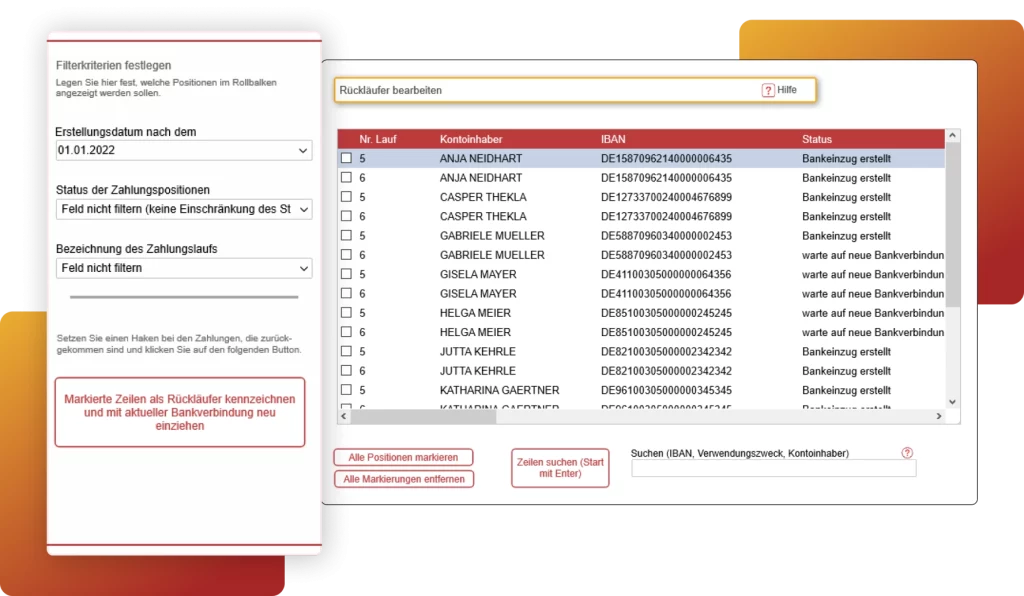 Rückläufer verwalten in der Vereinssoftware